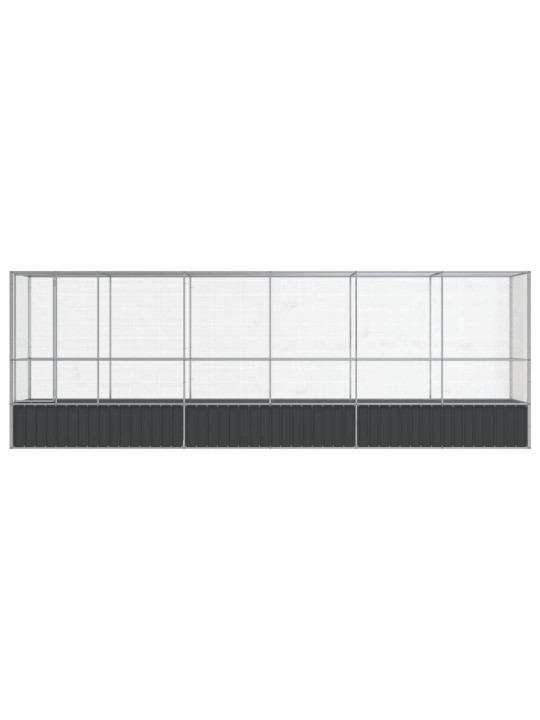 Aviaario jatkeella hopea 626,5x107x212 cm teräs