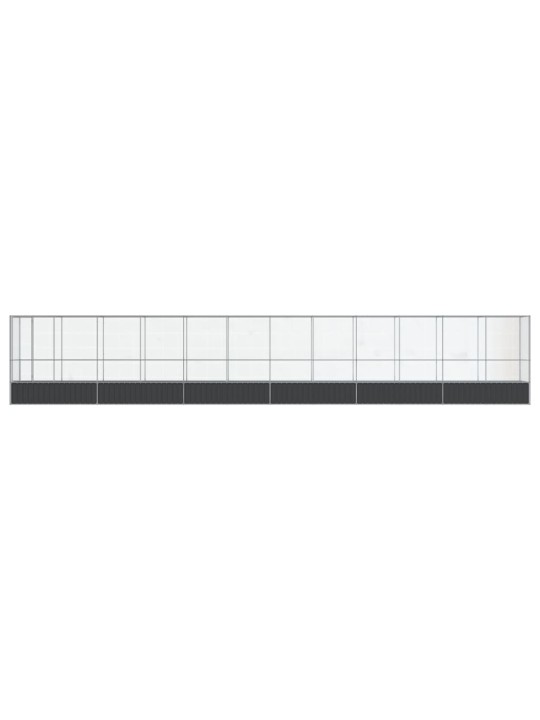 Aviaario jatkeella hopea 1250,5x107x212 cm teräs