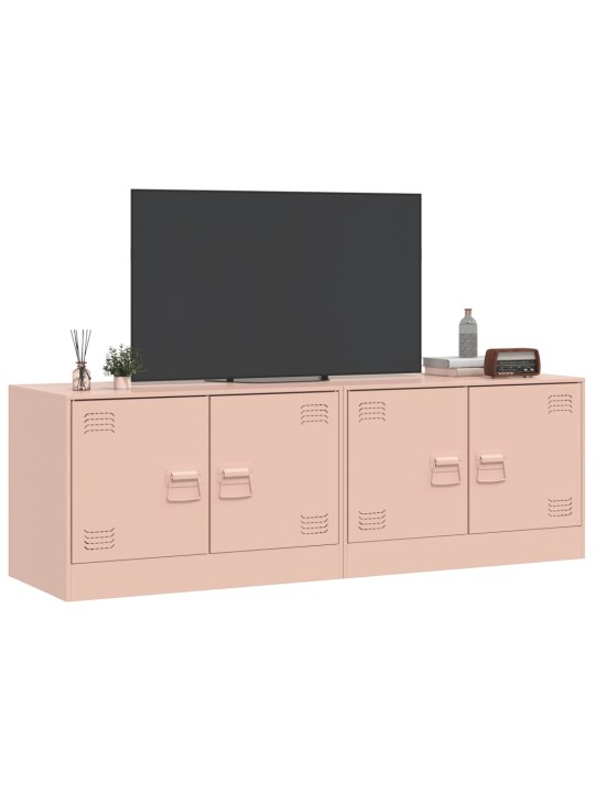 TV-tasot 2 kpl pinkki 67x39x44 cm teräs