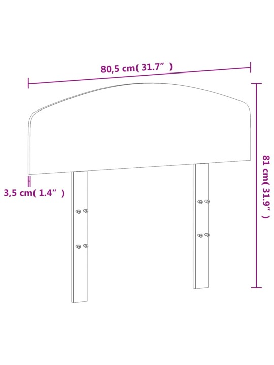 Sängynpääty valkoinen 75 cm täysi mänty