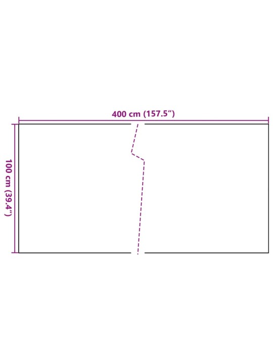 Parvekesuoja antrasiitti 400x100 cm polyrottinki