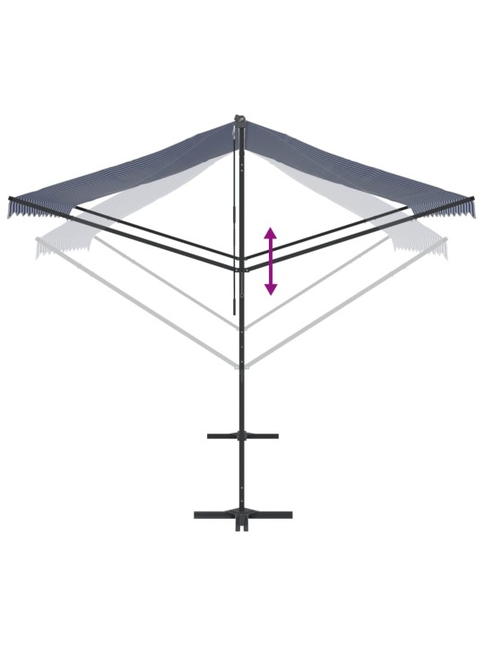 Vapaasti seisova markiisi sin./valk. 300x300 cm kangas ja teräs
