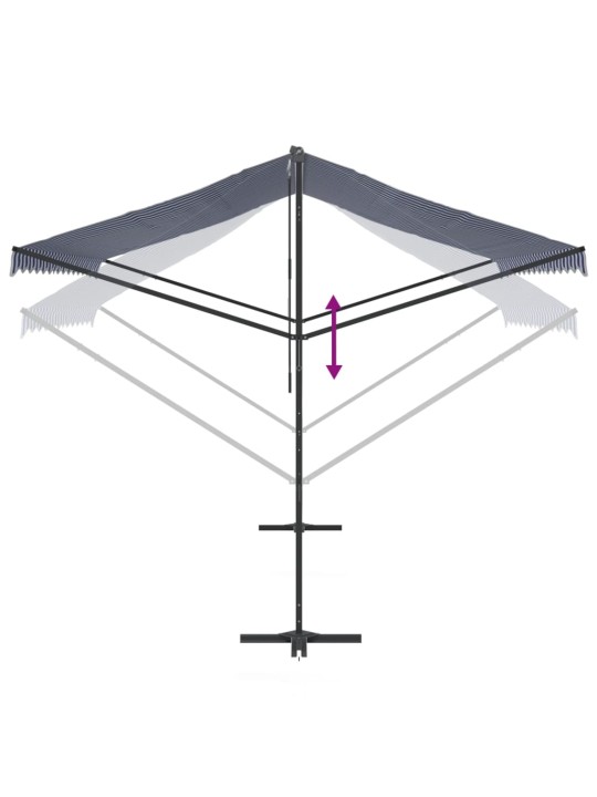 Vapaasti seisova markiisi sin./valk. 400x300 cm kangas ja teräs