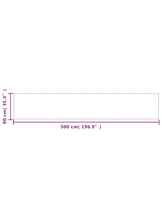 Parvekkeen suoja vaaleanharmaa 90x500 cm 100% Oxford polyesteri