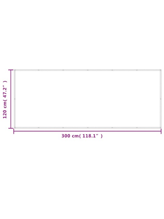 Parvekkeen suoja v.harmaa 120x300 cm 100% Oxford polyesteri