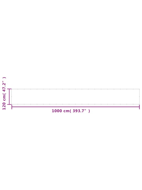 Parvekkeen suoja v.harmaa 120x1000 cm 100% oxford polyesteri