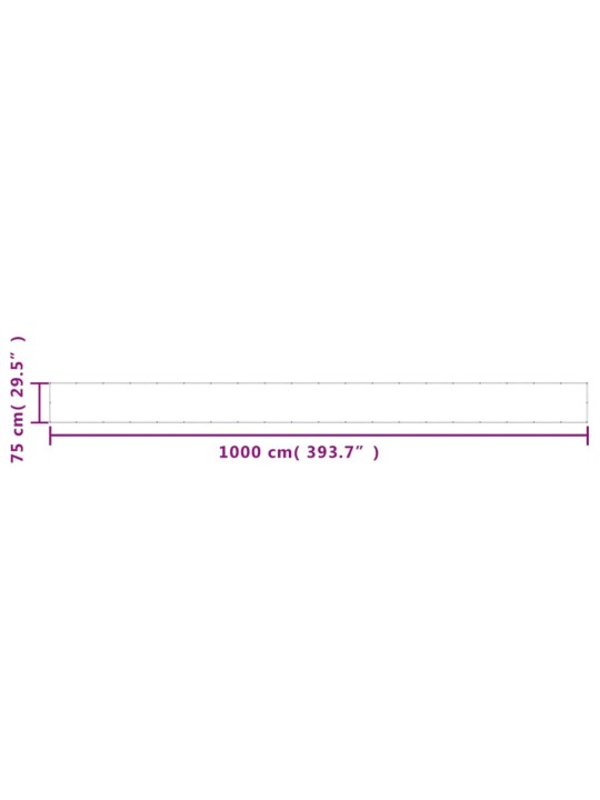 Parvekesuoja antrasiitti 75x1000 cm 100% oxford polyesteri