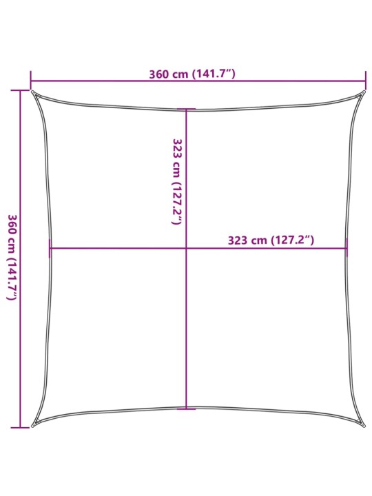 Aurinkopurje hiekka 3,6x3,6 m 100% Oxford polyesteri