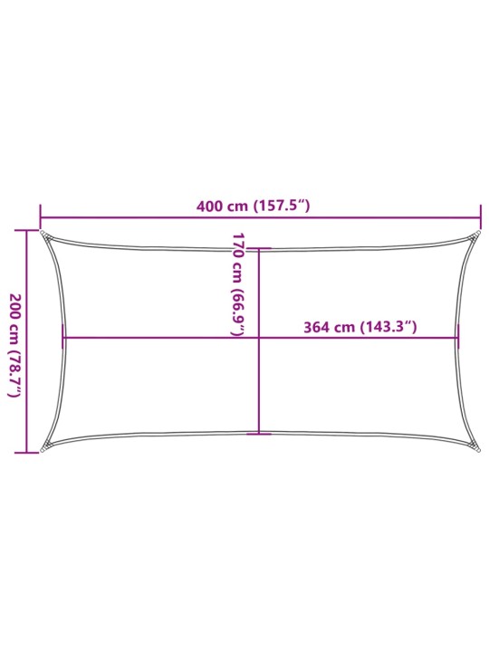 Aurinkopurje vaaleanharmaa 4x2 m 100% Oxford polyesteri