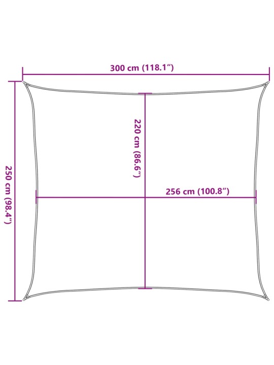 Aurinkopurje vaaleanharmaa 3x2,5 m 100% Oxford polyesteri