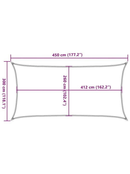 Aurinkopurje vaaleanharmaa 4,5x3 m 100% Oxford polyesteri