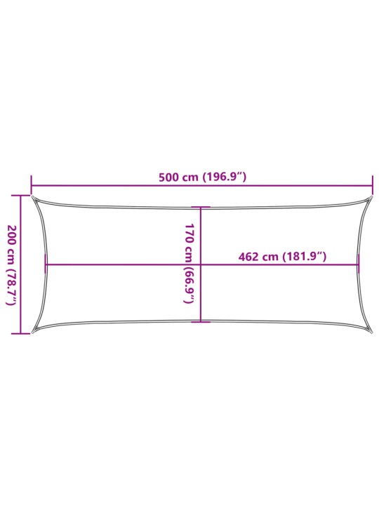 Aurinkopurje hiekka 5x2 m 100% Oxford polyesteri