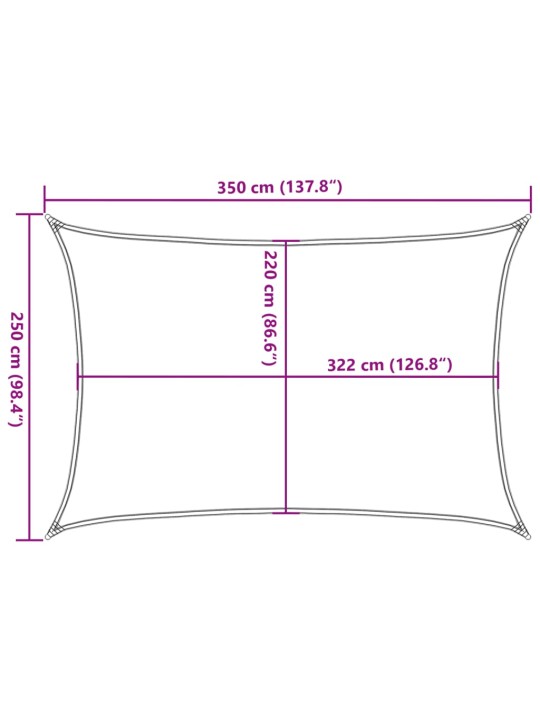 Aurinkopurje hiekka 3,5x2,5 m 100% Oxford polyesteri