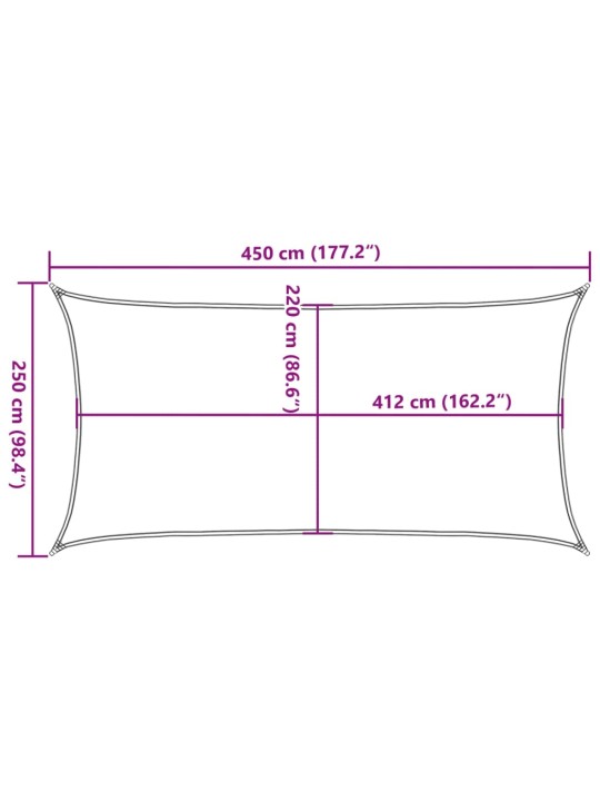 Aurinkopurje hiekka 4,5x2,5 m 100% Oxford polyesteri