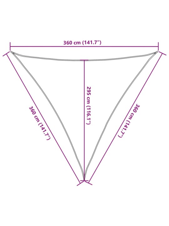 Aurinkopurje vaaleanharmaa 3,6x3,6x3,6 m 100% Oxford polyesteri