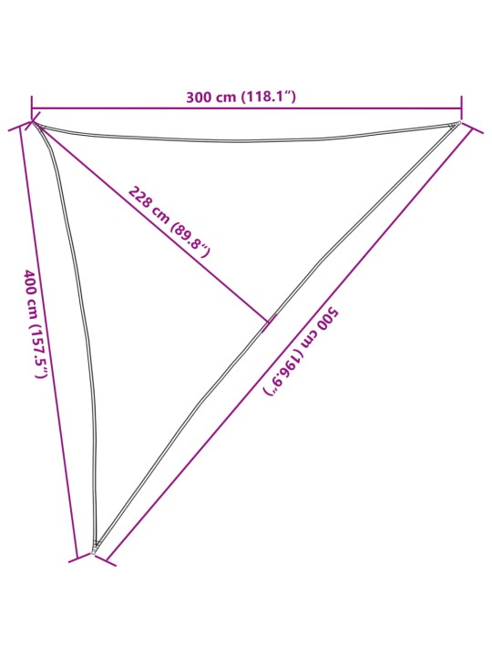 Aurinkopurje vaaleanharmaa 3x4x5 m 100% Oxford polyesteri