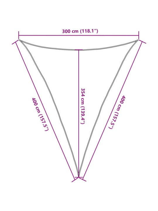 Aurinkopurje vaaleanharmaa 3x4x4 m 100% Oxford polyesteri