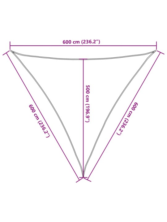 Aurinkopurje vaaleanharmaa 6x6x6 m 100% Oxford polyesteri