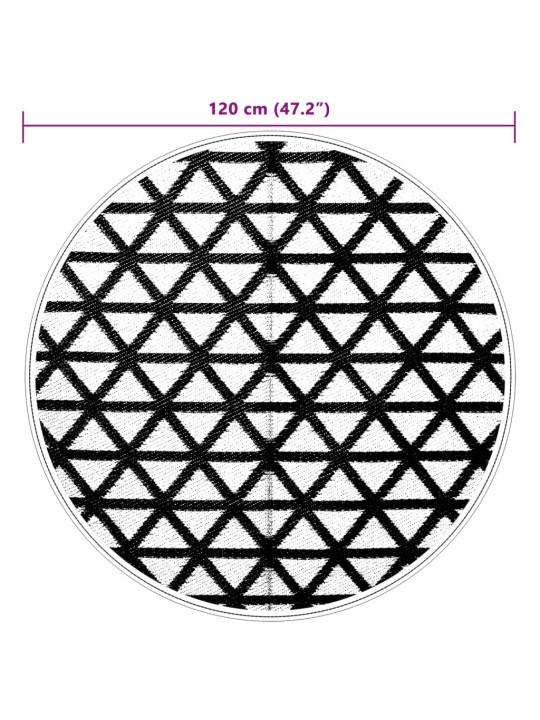 Ulkomatto musta Ø120 cm PP