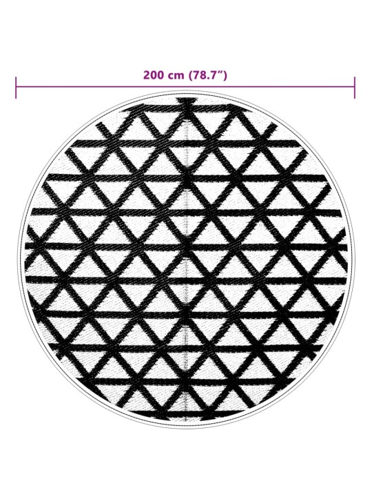 Ulkomatto musta Ø200 cm PP