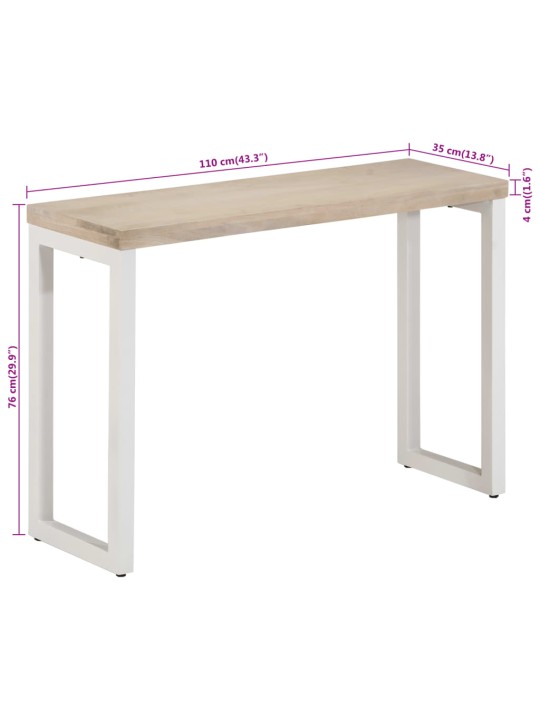 Konsolipöytä ruskea 110x35x76 cm täysi mangopuu ja rauta
