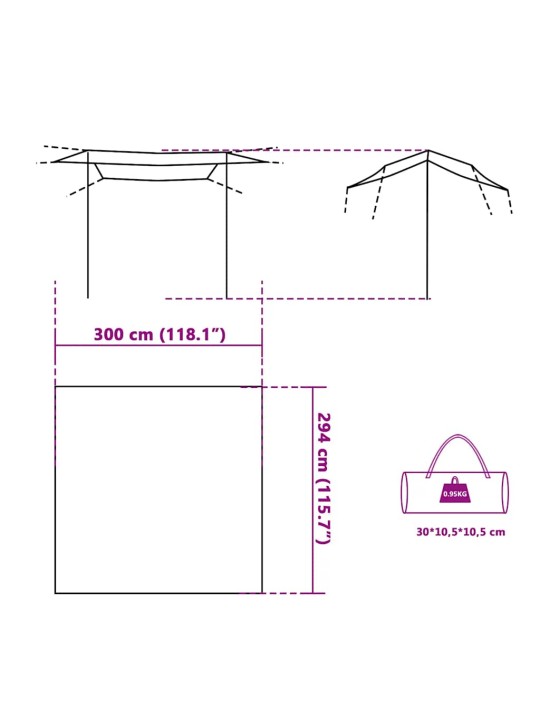 Retkipressu vihreä 300x294 cm vedenpitävä