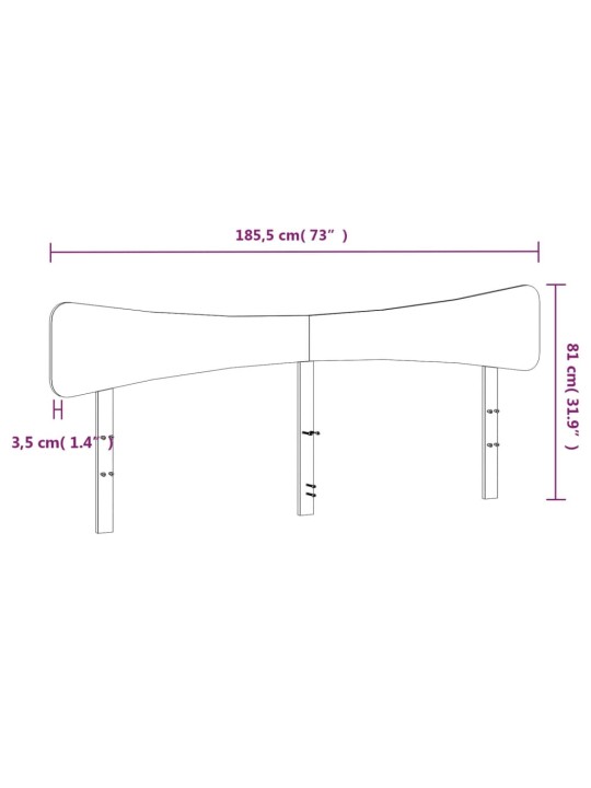 Sängynpääty valkoinen 180 cm täysi mänty