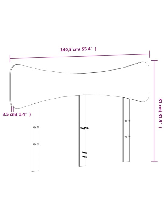 Sängynpääty valkoinen 135 cm täysi mänty