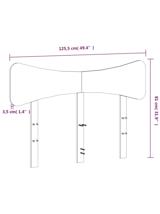 Sängynpääty valkoinen 120 cm täysi mänty