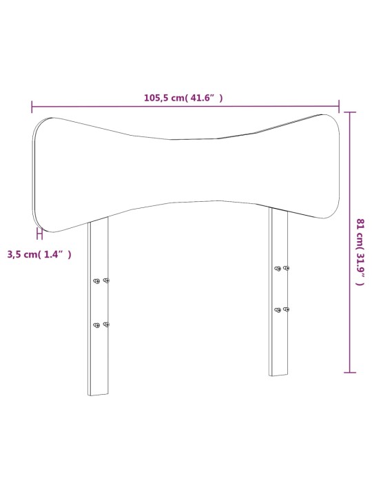 Sängynpääty valkoinen 100 cm täysi mänty