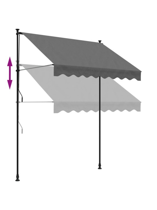 Sisäänkelattava markiisi antrasiitti 200x150 cm kangas ja teräs