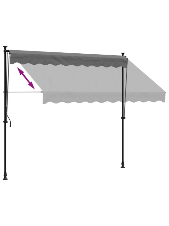 Sisäänkelattava markiisi antrasiitti 250x150 cm kangas ja teräs