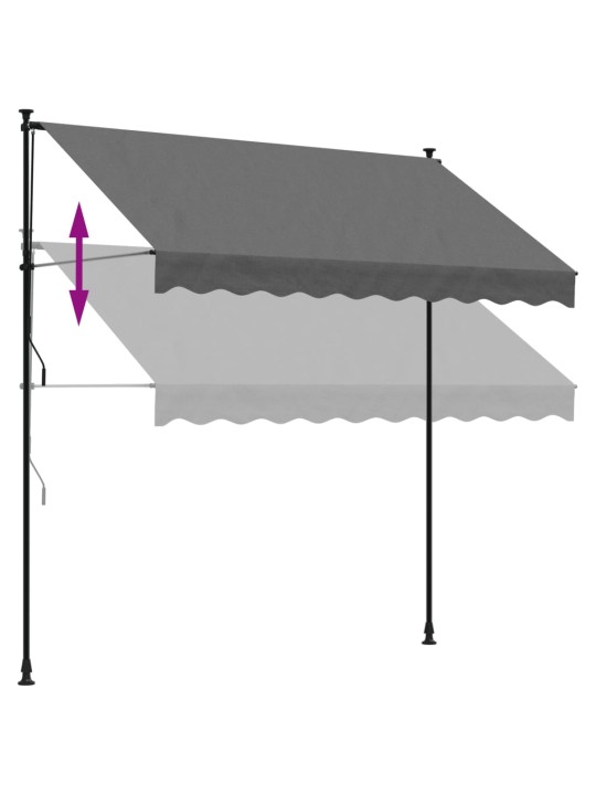 Sisäänkelattava markiisi antrasiitti 250x150 cm kangas ja teräs