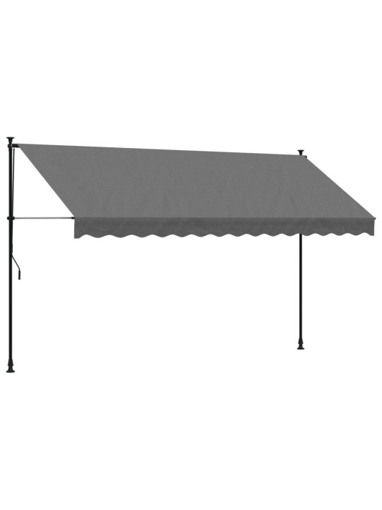 Sisäänkelattava markiisi antrasiitti 350x150 cm kangas ja teräs
