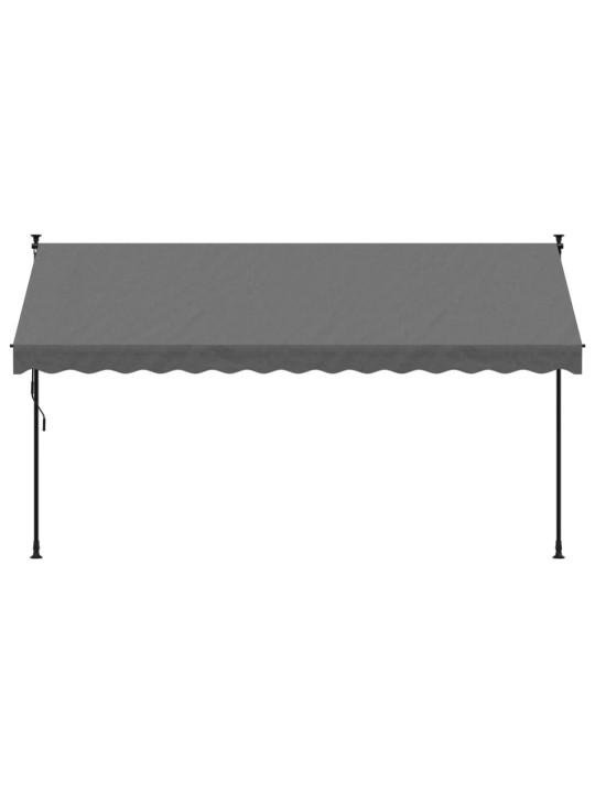 Sisäänkelattava markiisi antrasiitti 350x150 cm kangas ja teräs
