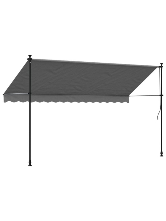 Sisäänkelattava markiisi antrasiitti 350x150 cm kangas ja teräs