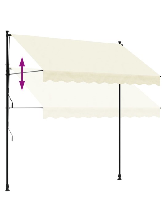 Sisäänkelattava markiisi kerma 250x150 cm kangas ja teräs