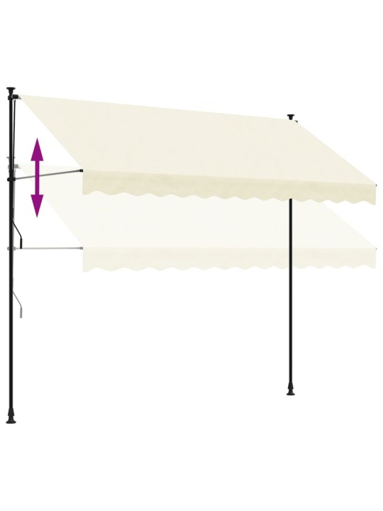 Sisäänkelattava markiisi kerma 300x150 cm kangas ja teräs