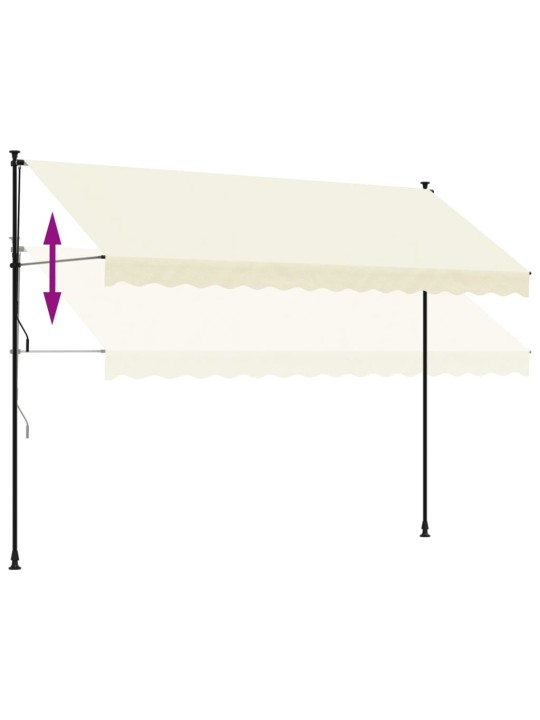 Sisäänkelattava markiisi kerma 350x150 cm kangas ja teräs