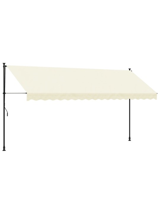 Sisäänkelattava markiisi kerma 400x150 cm kangas ja teräs