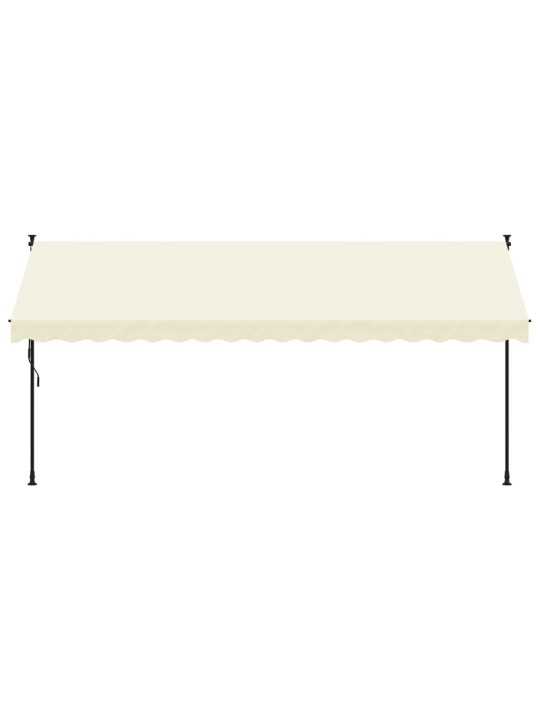 Sisäänkelattava markiisi kerma 400x150 cm kangas ja teräs
