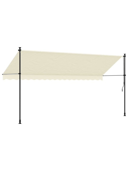 Sisäänkelattava markiisi kerma 400x150 cm kangas ja teräs