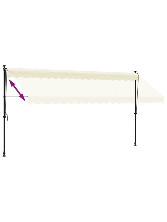 Sisäänkelattava markiisi kerma 400x150 cm kangas ja teräs