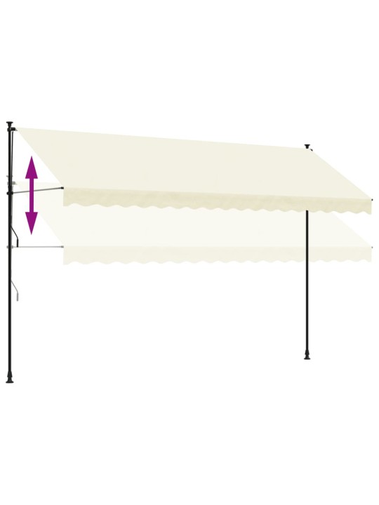 Sisäänkelattava markiisi kerma 400x150 cm kangas ja teräs