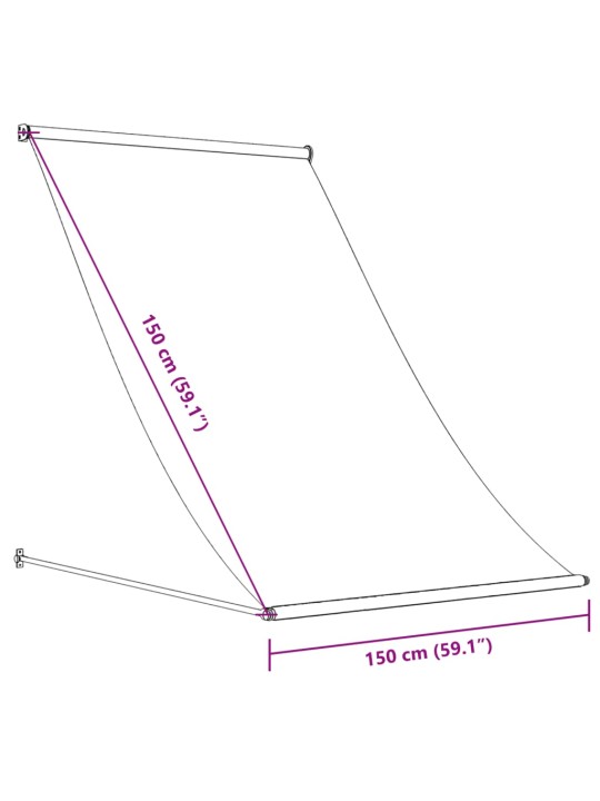 Sisäänkelattava markiisi antrasiitti 150x150 cm kangas ja teräs