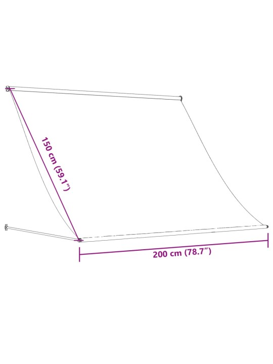 Sisäänkelattava markiisi antrasiitti 200x150 cm kangas ja teräs