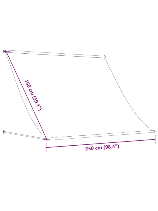 Sisäänkelattava markiisi antrasiitti 250x150 cm kangas ja teräs