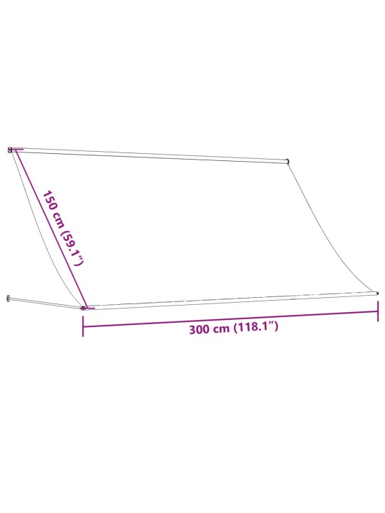 Sisäänkelattava markiisi antrasiitti 300x150 cm kangas ja teräs