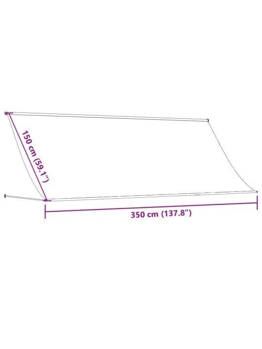 Sisäänkelattava markiisi antrasiitti 350x150 cm kangas ja teräs