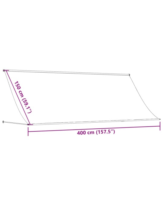 Sisäänkelattava markiisi antrasiitti 400x150 cm kangas ja teräs